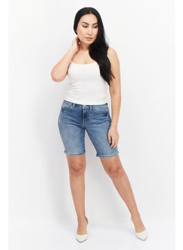 NYDJ Women Regular Fit Washed Denim Shorts, Blue  - Image 2