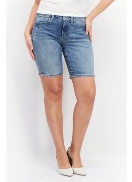 NYDJ Women Regular Fit Washed Denim Shorts, Blue  - Image 1