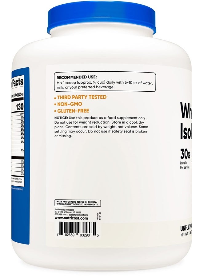 Nutricost Whey Protein Isolate (Unflavored) 5lb  - Image 4