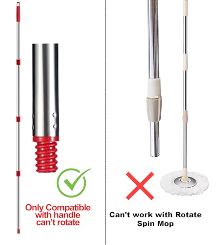 FunCee Spin Mop Replacement Handle - 4 Section Mop or Broom Handle/Stick Compatible with O Cedar Spin Mop Refills and Brooms, 30" to 59", American Threaded Joint End (Mop Head Not Included) - Image 2