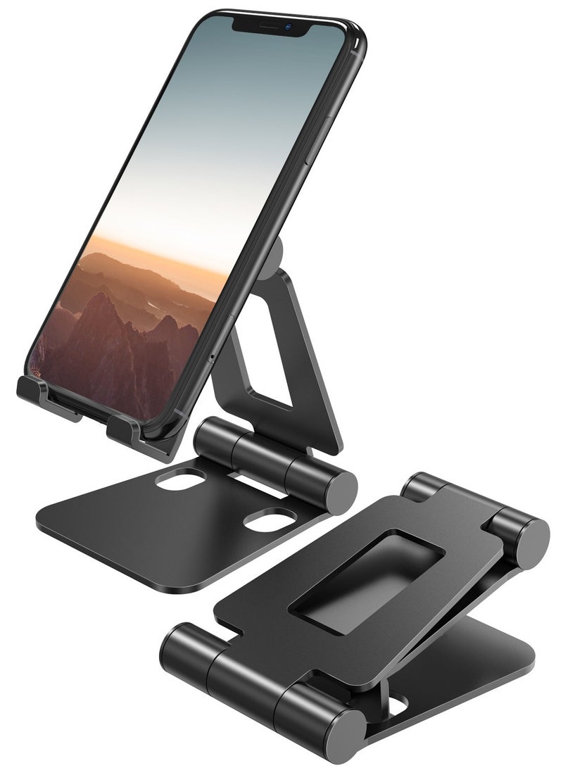 حامل هاتف خلوي مزدوج قابل للطي، حامل هاتف مكتبي قابل للطي وقابل للتعديل بالكامل متوافق مع الهاتف 16 15 14 13 12 11 Pro Xs Xs Max Xr X 8، نينتندو سويتش، جميع الهواتف - Image 2