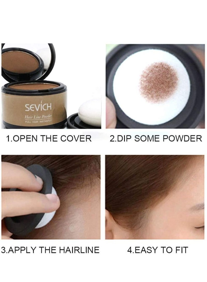 Sevich Instantly Hairline Shadow Hairline Powder Quick Cover Hair Root Concealer Eyebrows & Beard Line Hair Root Touch Up for Thinning Hairline Windproof & Sweatproof (Light Brown) - Image 5