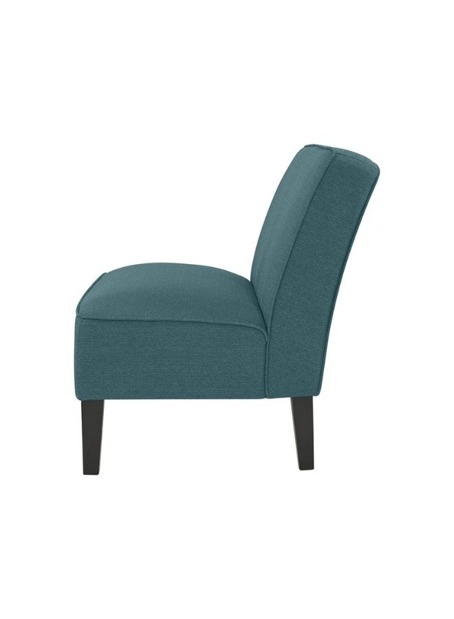 KUSTOMDECO Shoshone Teal/Green Linen Armless Sofa Settee - Custom Upholstered Sofa for Living Room, Elegant Design with Premium Comfort Modern Design Sofa  - Image 1