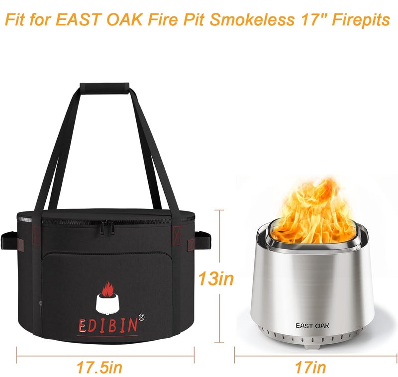 EDIBIN Smokeless Carry Bag for EAST OAK Fire Pit Smokeless 17 inch,Compatible with EAST OAK Camber Smokeless Fire Pit 17'' for Outside Patio - Image 2