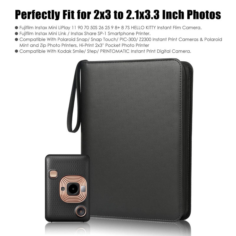 Veicevol 540 Pockets Photo Album for Fujifilm Instax Mini 11 90 70 9 8+ 8 LiPlay Instant Camera  for Polaroid Snap SnapTouch PIC-300 Z2300 Instant Camera  Kodak Smile Printomatic Instant Print Camera (Black) - Image 2