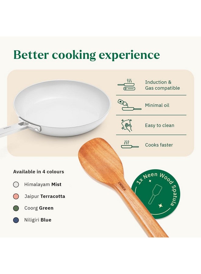 Ember Cookware Arcilla Ceramic Non-Stick Frying Pan 24cm | Stainless Steel Handle | 1x Spatula | Induction Safe | Non Toxic Frypan | PFAS & PTFE Free | Capri Series | Grey - Image 3