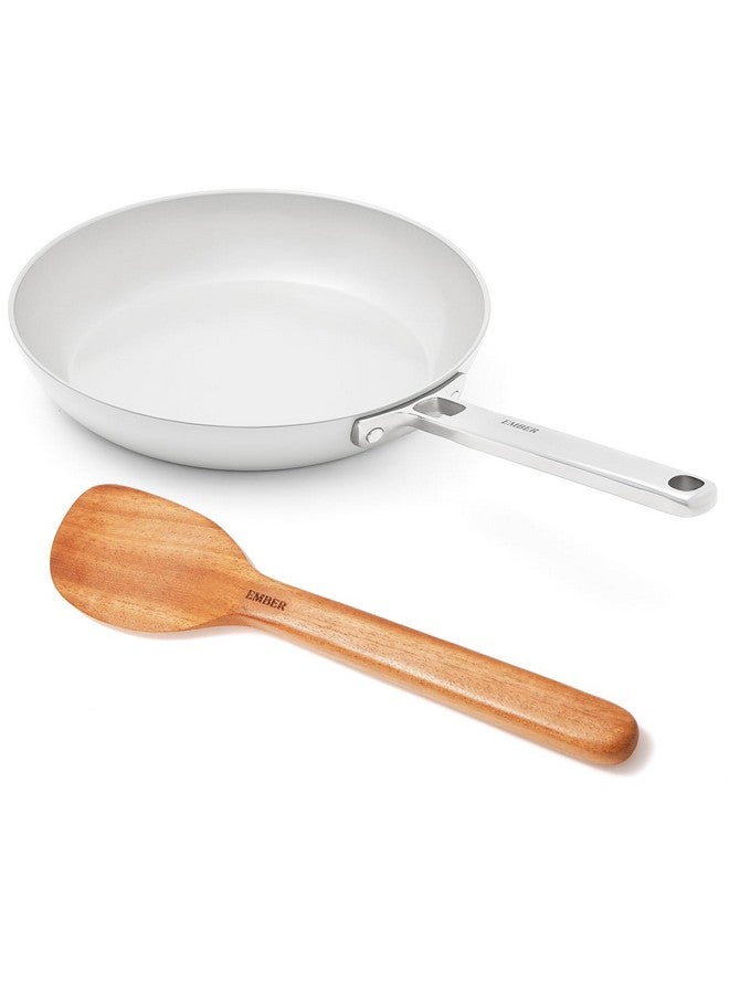 Ember Cookware Arcilla Ceramic Non-Stick Frying Pan 24cm | Stainless Steel Handle | 1x Spatula | Induction Safe | Non Toxic Frypan | PFAS & PTFE Free | Capri Series | Grey - Image 1