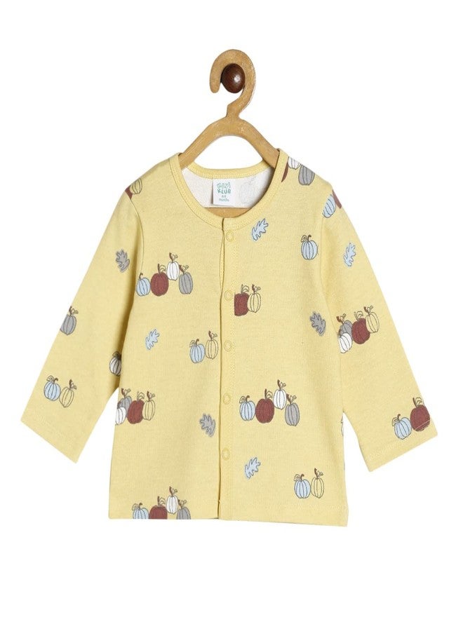 miniklub Baby Full Sleeve Round Neck Blue/Grey/Mustard Cotton Regular Fit Vest Pack Of 3 (0-3M) - Image 2