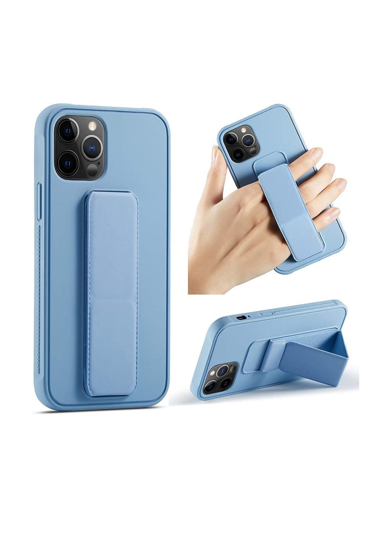 iPhone 13 pro Max 6.7" Case with Magnetic Stand & Holder, Premium Silicone Vertical & Horizontal Hand Strap and Grip and Multi Stand, Car Mount Kickstand Case Finger Strap Cover - Image 1