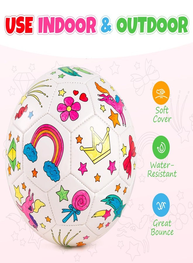 EVERICH TOY Paint Your Own Soccer Ball with Markers, Toddler Arts and Crafts Kits Soccer Gifts for Girls Boys, Size 3 Unicorn Toys Coloring Soccer Ball Easter Basket Stuffers Gifts for Kids 3 4 5 6-8 - Image 3