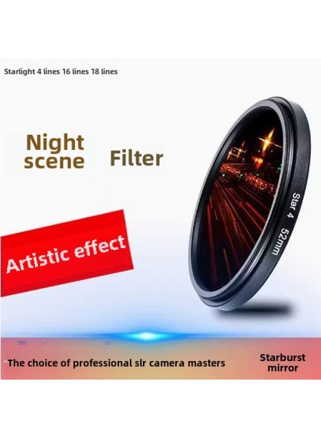 Outdoor Night Photography Camera Filter Cross Star Light Filter Star 6 Line 37mm -82mm-Color:43mm【JSR-0519】  - Image 2