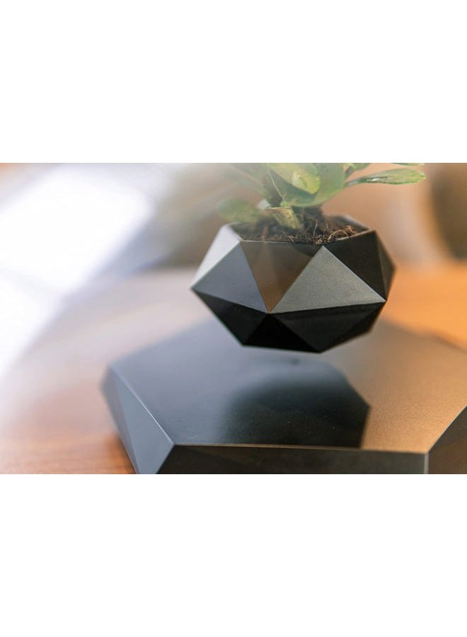 HCNT Levitation Air Bonsai Pot, Magnetic Levitating Mini Rotating Flower Pot Planters Suspension Floating Succulents Pot Sky-Garden Plant Potted for Home Living Room Office Desk Decoration(Black) - Image 3