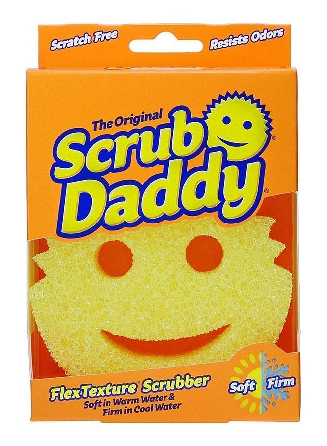Scrub Daddy Original FlexTexture Sponge, Scratch-Free Multipurpose Dish Scrubber, Stain and Odor Resistant Kitchen Sponge, Soft in Warm Water and Firm in Cold Water, 1 Piece - Image 1