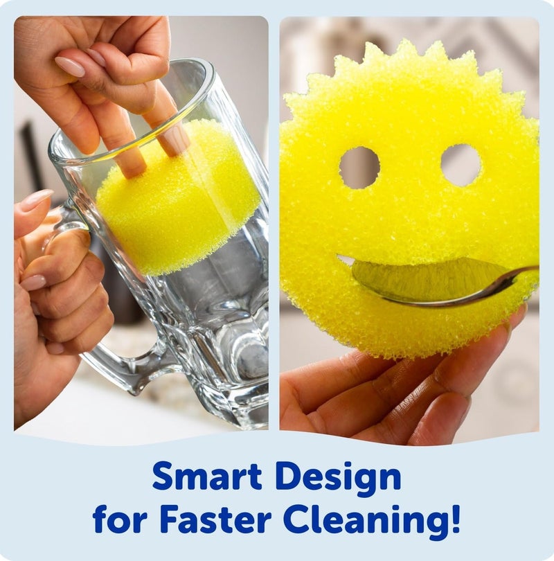 Scrub Daddy Original FlexTexture Sponge, Scratch-Free Multipurpose Dish Scrubber, Stain and Odor Resistant Kitchen Sponge, Soft in Warm Water and Firm in Cold Water, 1 Piece - Image 5