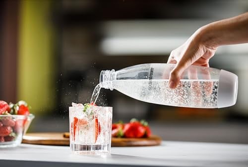 SodaStream عبوة توأم سودة ستريم 1 لتر زجاجة رفيعة آمنة للغسالة (بيضاء) - Image 4