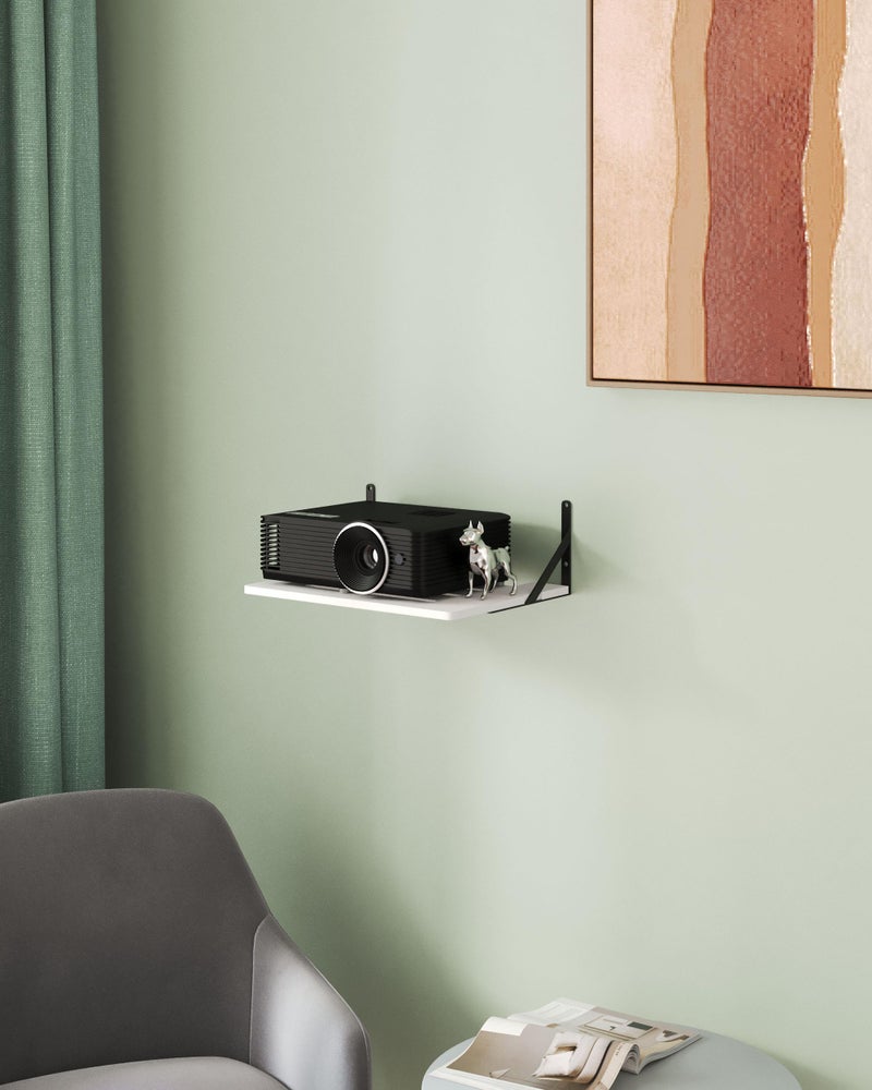 AREAJD Black White Small Mini Projector Shelf for Wall, Cable Box / Router Shelf,Floating Projector Mount, Holder Stand Accessories - Image 4