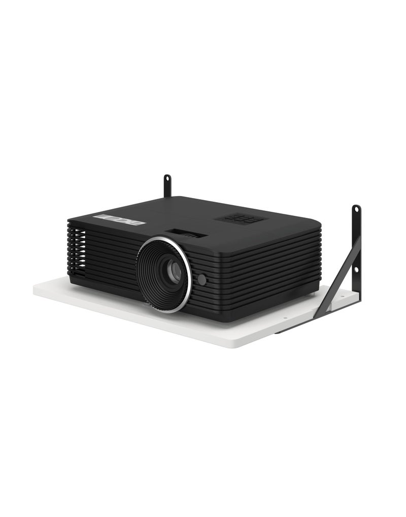 AREAJD Black White Small Mini Projector Shelf for Wall, Cable Box / Router Shelf,Floating Projector Mount, Holder Stand Accessories - Image 1