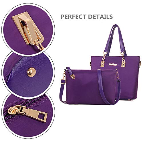 AlwaySky Women Shoulder Bag 6 PCS Top-Handle Handbag Tote Purse Wallet Key Case Set (Black) - Image 5