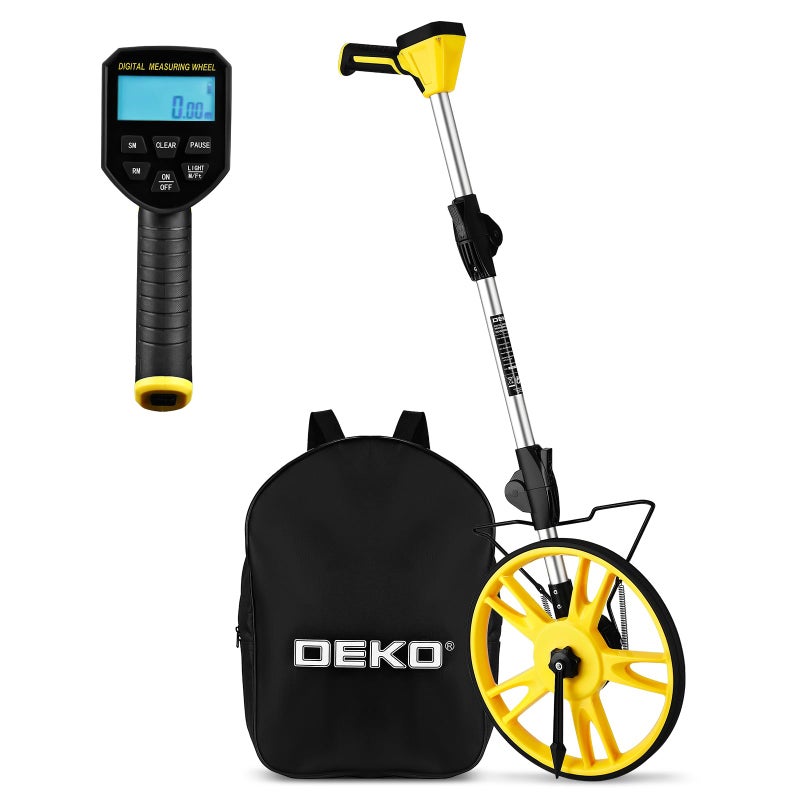 DEKOPRO Measuring Wheel: DEKOPRO 4V Digital Measuring Wheel in Feet, 12.5 Inch 99,999Ft/ 99,999M Digital Display Folding Wheel Measurement Roller with Storage Bag - Image 1