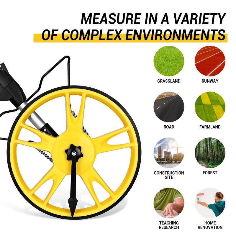 DEKOPRO Measuring Wheel: DEKOPRO 4V Digital Measuring Wheel in Feet, 12.5 Inch 99,999Ft/ 99,999M Digital Display Folding Wheel Measurement Roller with Storage Bag - Image 2