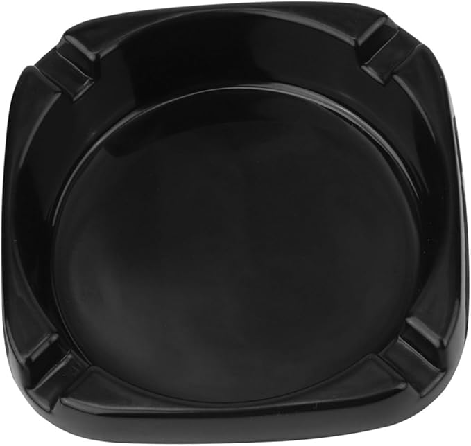 Black Square Porcelain Ashtray Outdoor Smoking Stand Easy to Clean for Home KTV - Image 1