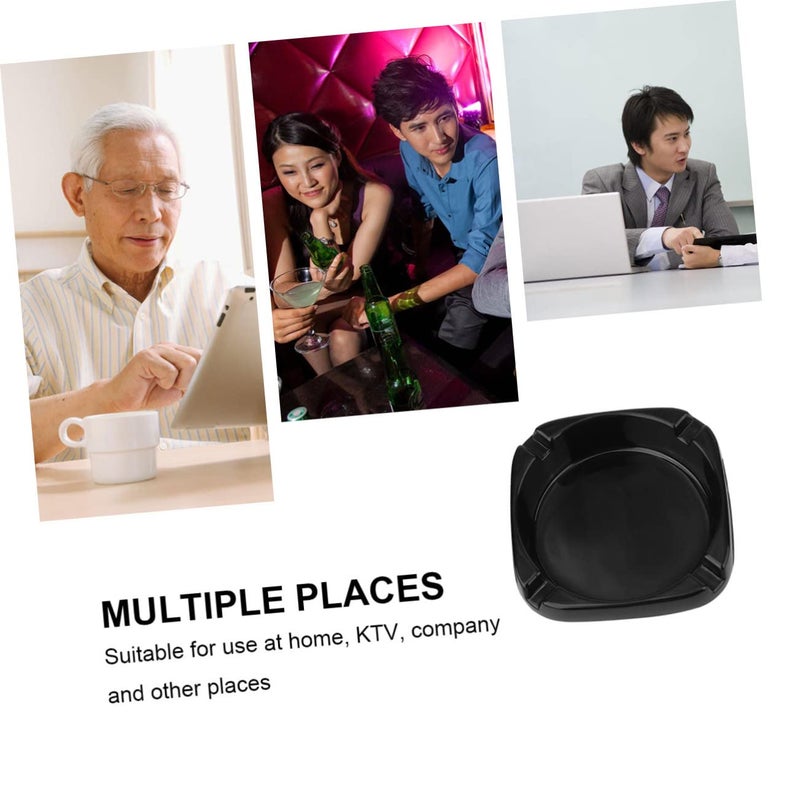 Black Square Porcelain Ashtray Outdoor Smoking Stand Easy to Clean for Home KTV - Image 3