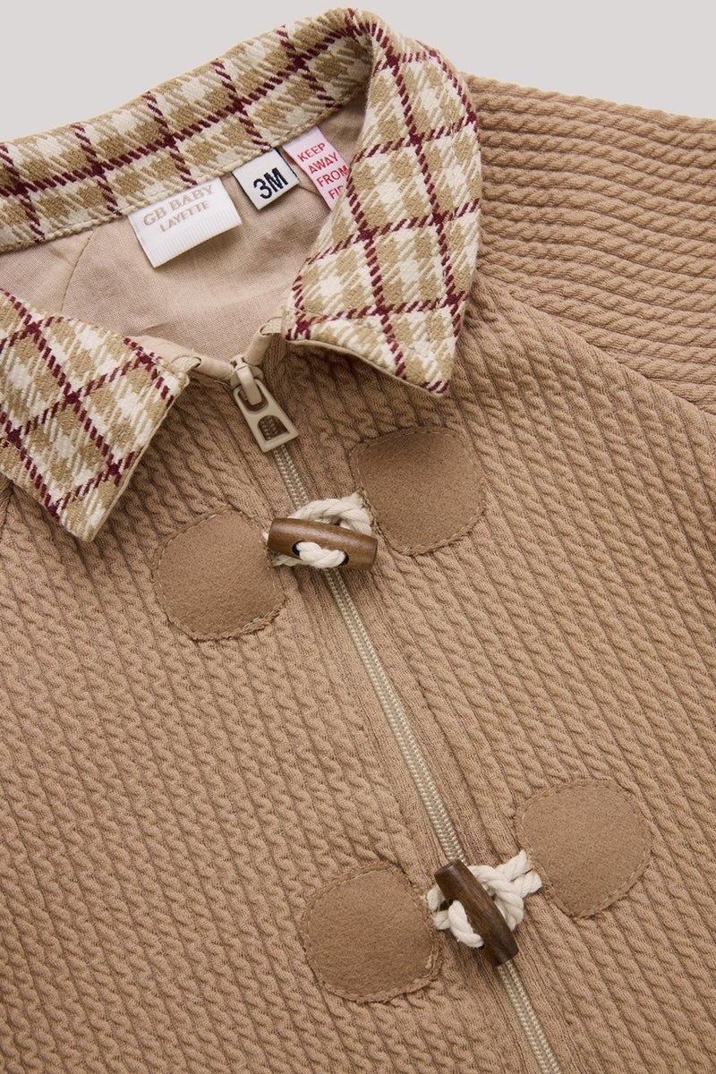 Layette Bg Store Baby Boy Beige Tracksuit Top  - Image 3