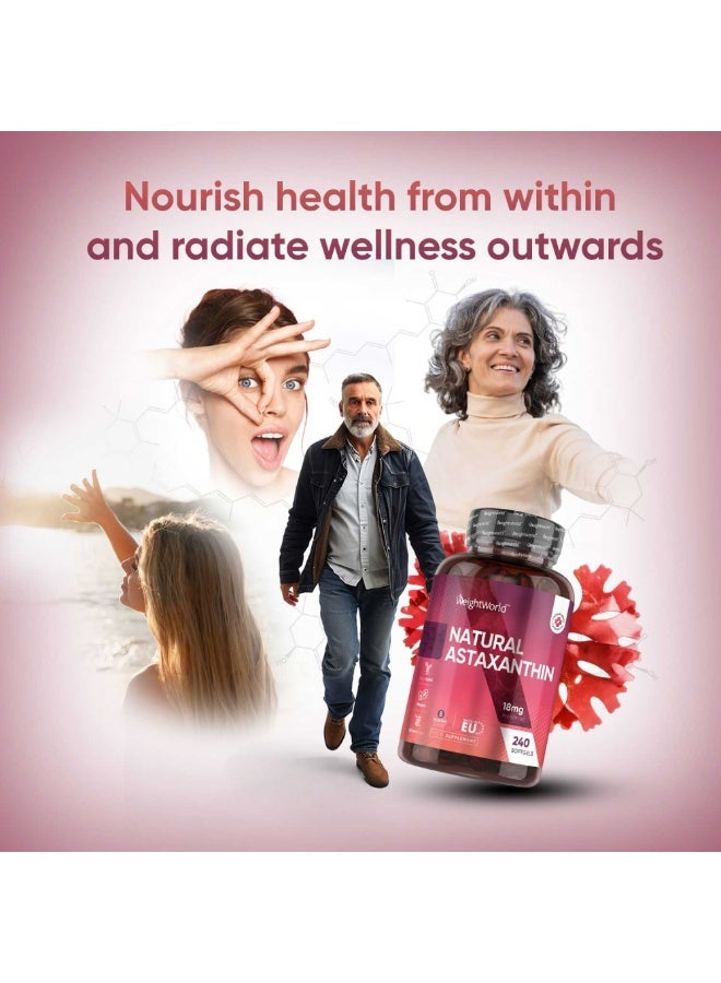 أستازانتين كبسولات جيلاتينية 18 ملغ – يدعم الدفاعات الطبيعية، 240 كبسولة جيلاتينية، صنع في المملكة المتحدة - Image 2