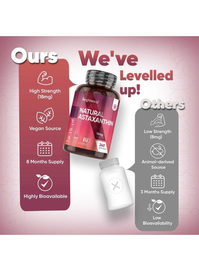 أستازانتين كبسولات جيلاتينية 18 ملغ – يدعم الدفاعات الطبيعية، 240 كبسولة جيلاتينية، صنع في المملكة المتحدة - Image 3