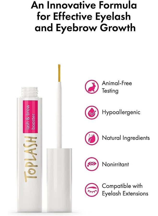 Toplash سيروم نمو الرموش TOPLASH - تركيبة مبتكرة لرموش وحواجب أطول، أكثر كثافة، وأكمل - طبيعي، خالي من القسوة ومضاد للحساسية - 0.10 أونصة سائلة. - Image 3