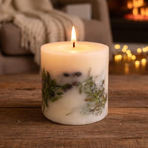 Goyoham | Forest Fern Scented Botanical Candle, 70 Hour Burn Time | Large - 4 x 4 Inch, 750g | Woody Fir Tree Fragrance | Handcrafted with Natural Botanicals | Home Decor & Gifting - Image 4