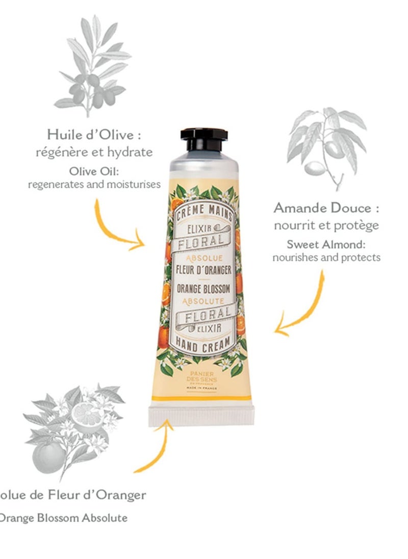 PANIER DES SENS Panier des Sens - Hand Cream for Dry Cracked Hands and Skin – Orange Blossom Mini Hand Lotion, Moisturizer, Mask - With Olive and Almond Oil - Hand Care Made in France 96% Natural Ingredients – 1 floz  - Image 2