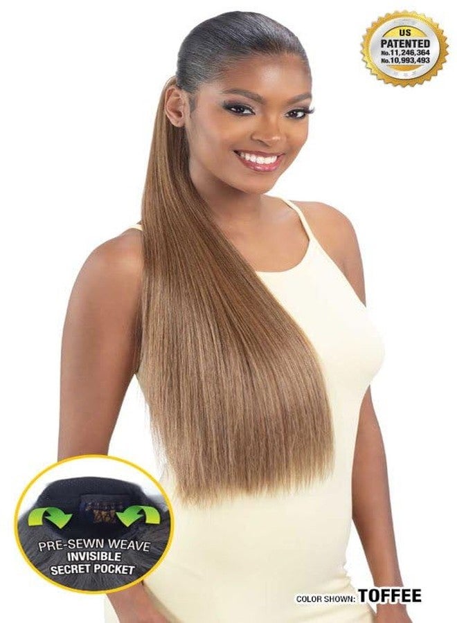 شيك-ان-جو شعر مستعار SHAKE-N-GO Organique Pony Pro Ponytail Sleek Straight 26" مع جيب سري (أسود داكن 1B) - Image 4