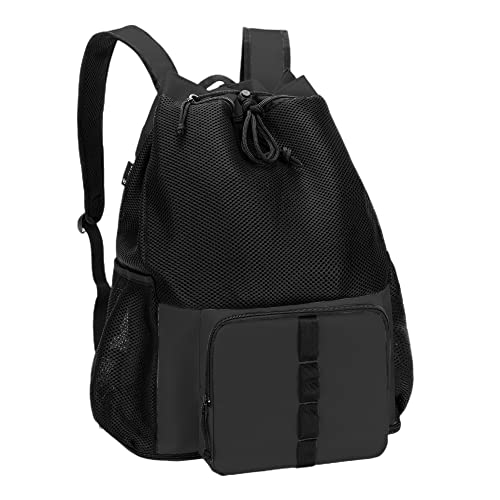Fasrom Mesh Beach Bag Backpack with Zipper Bottom, Sport Gym Backpack for Swimming, Beach, Pool and Travel(Patent Design), Black - Image 1
