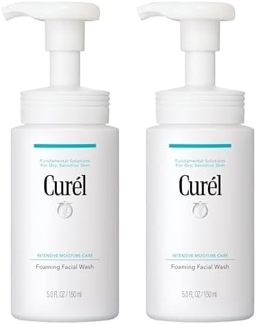 Curel Foaming Gentle Cleansing Face Wash Cleanser for Dry Sensitive Skin 150 ml Pack of 2