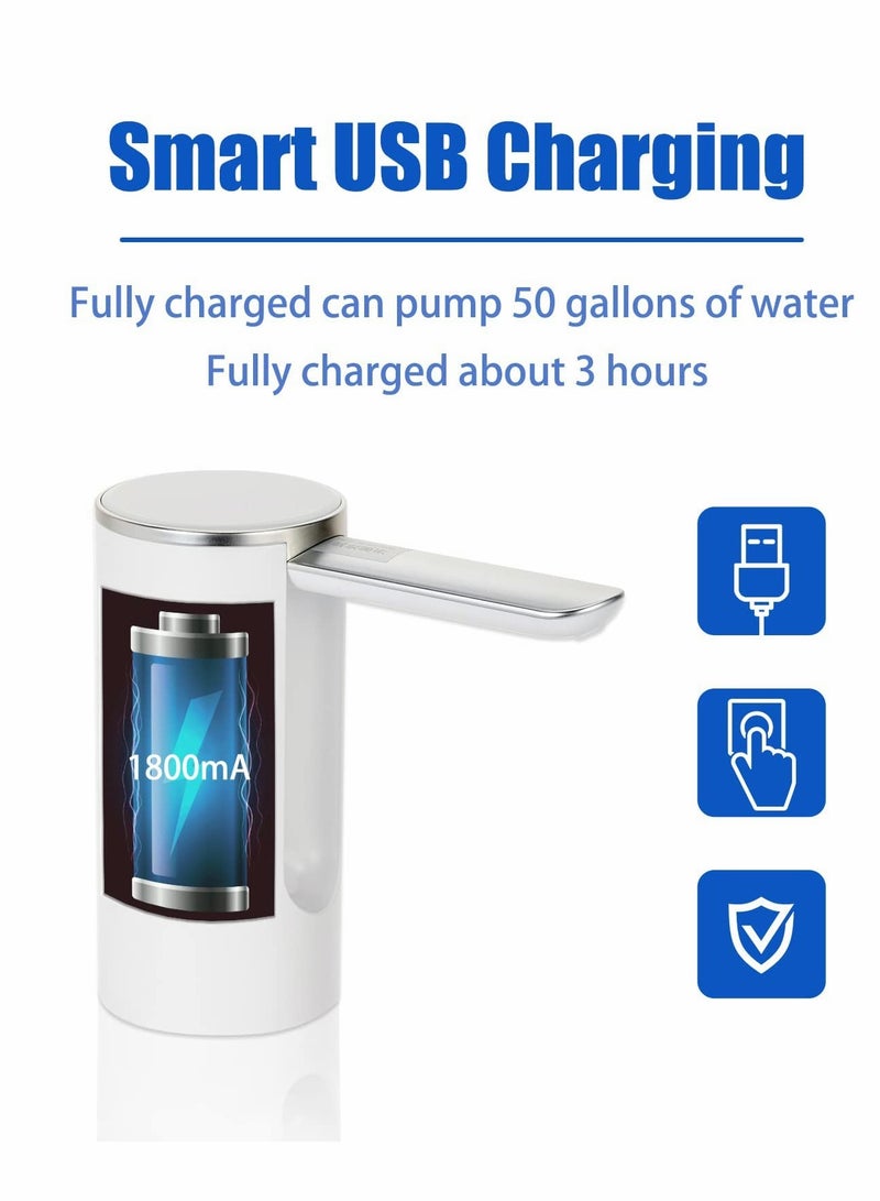 Universal Foldable Electric Water Bottle Pump Dispenser for 1-5 Gallon Bottles - Automatic Touch Drinking Machine with USB Cable (White)  - Image 5