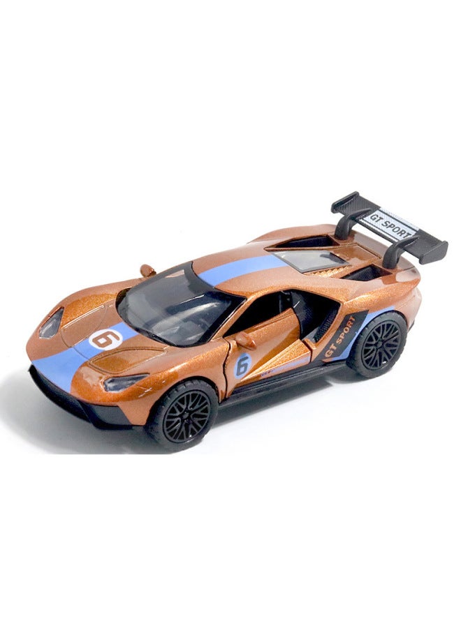 Bulk 1:36 Alloy Car Model Toy Three-door Sports Car Huili Boy Racing Ornaments Car Men Wholesale-Color:[bag] Fugt Track Version Brown  - Image 1