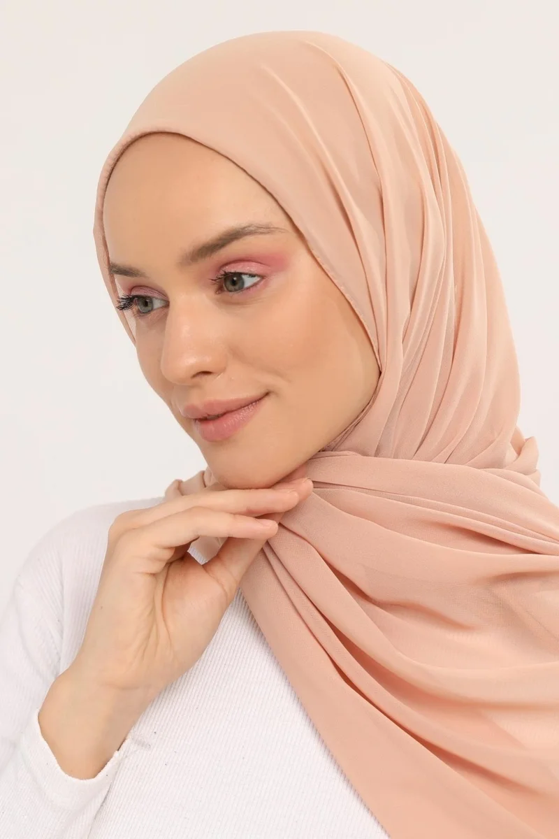 التوبة Ready Practical Luxury Neck Collar Bonnet Chiffon Shawl