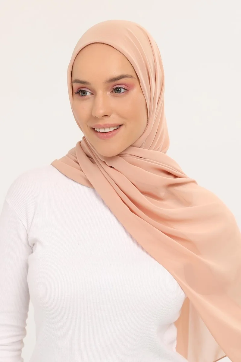التوبة Ready Practical Luxury Neck Collar Bonnet Chiffon Shawl