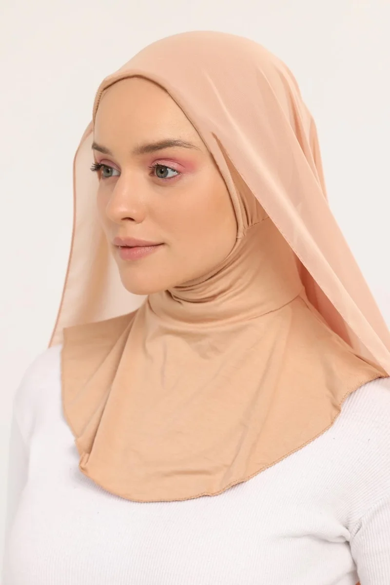 التوبة Ready Practical Luxury Neck Collar Bonnet Chiffon Shawl