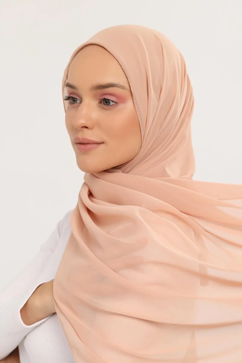 التوبة Ready Practical Luxury Neck Collar Bonnet Chiffon Shawl