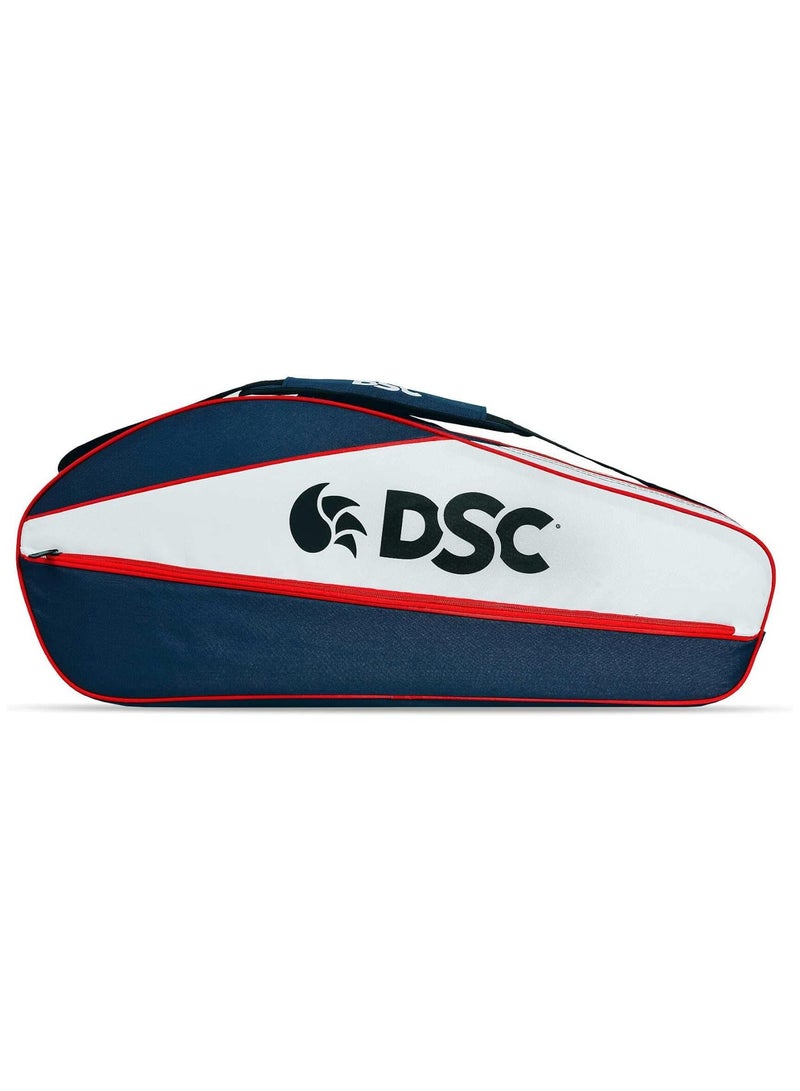 DSC Badminton Kit Bag | Size: Large | Material: Polyester | For Men & Boys | One main compartment | Designed to hold 6 racquets | Various divisions for extra grip, strings, and accessories | Adjustable Shoulder Straps - Image 1