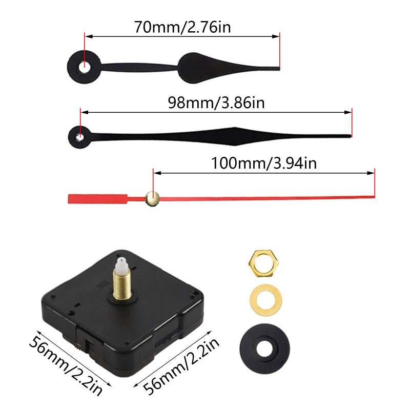 Quartz Clock Movement Mechanism With Pendulum For 0 27 0 35 Thickness Black Red - Image 3