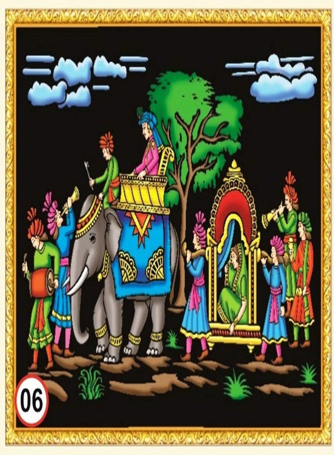 Rainbow DIY - Emboss Painting Kit, Baraat Ceremony with Elephant, Medium(13x19 inch), Design No. 06 - Image 1