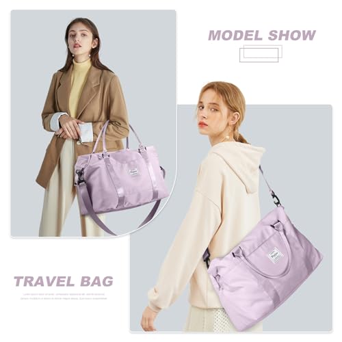 BJLFS Womens travel bags, weekender carry on for women, sports Gym Bag, workout duffel bag, overnight shoulder Bag fit 15.6 inch Laptop (Large, Purple) - Image 2