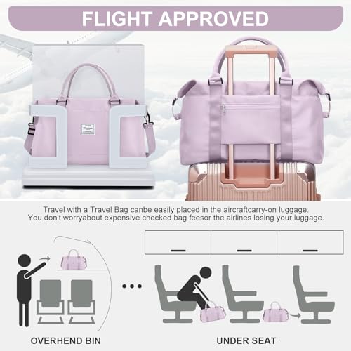 BJLFS Womens travel bags, weekender carry on for women, sports Gym Bag, workout duffel bag, overnight shoulder Bag fit 15.6 inch Laptop (Large, Purple) - Image 5