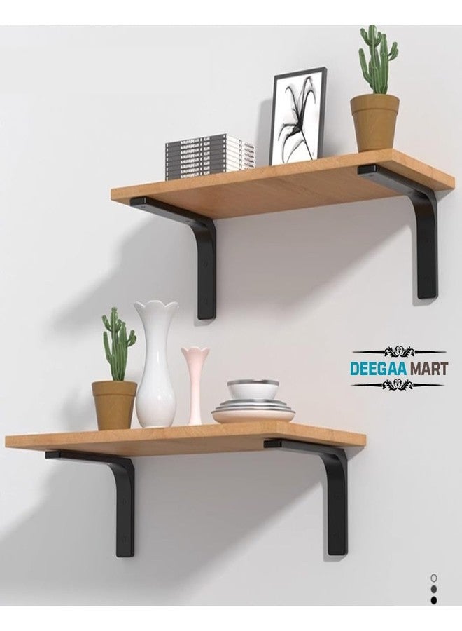 DEEGAA MART DEEGAAMART Heavy Duty Wall Shelf Bracket ,6 x 5 inch Black 90 Degree Decorative Wall Mount Shelf Bracket for Furniture & Kitchen , Corner Hardware , 4 Piece Shelf Support (6 Inch, 2 Set) - Image 3