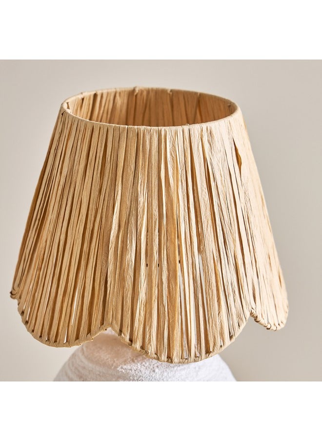 Home Box - Collett E27 Paper Mache Table Lamp with Raffia Shade 23 x 23 x 35.5 cm - Image 1