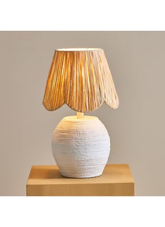 Home Box مصباح طاولة كوليت E27 من ورق الماكيه مع ظل رافيا 23 × 23 × 35.5 سم  - Image 2