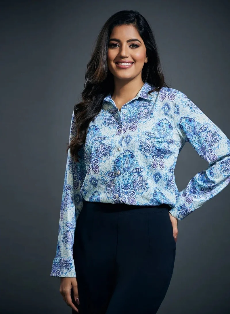 Zigzag Long sleeve Printed Shirt